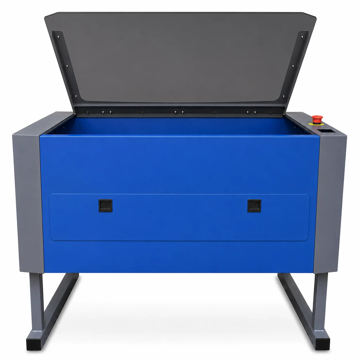 Solo Plus laser cutting system with its lid open